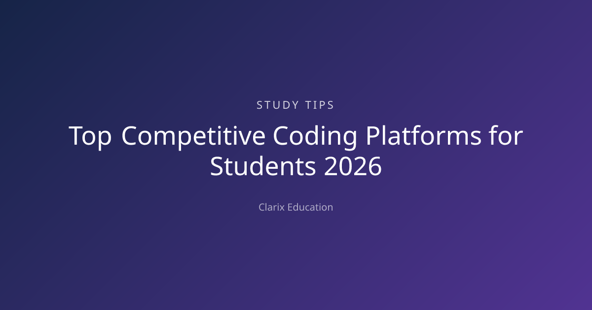Top Competitive Coding Platforms for Students 2026